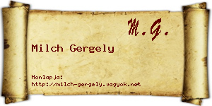 Milch Gergely névjegykártya